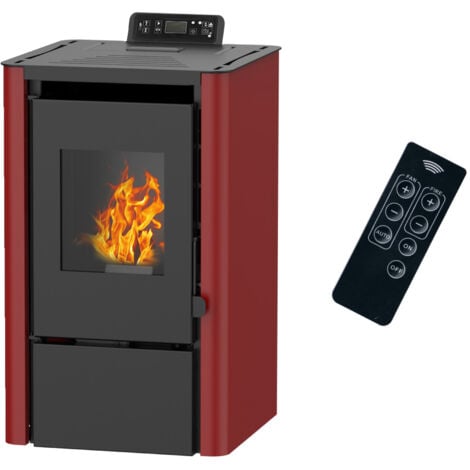 Stufa a pellet ad aria Anita da 7,6 kW Sannover bordeaux