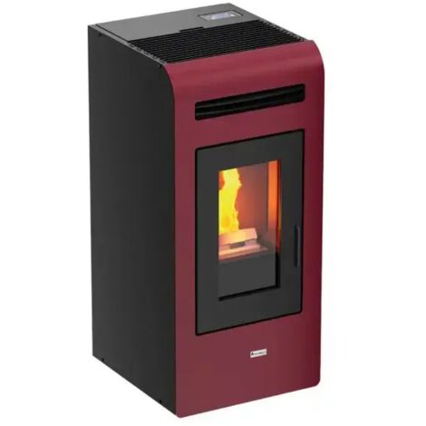 Stufa a pellet ad aria canalizzata doppia modello mayon 13 kw bordeaux canalizzata - a+ MAGMA