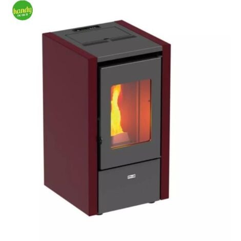 Stufa a pellet ad aria modello vesuvio 7 kw bordeaux - a+ MAGMA