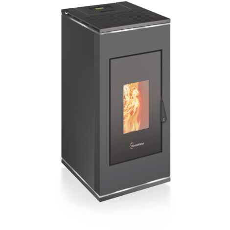 Stufa a pellet BIO SOFIA 9.0kW ERMETICA 5 stelle GRAY