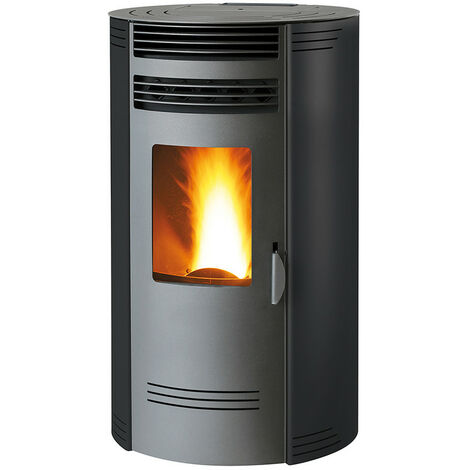 Stufa a pellet biofiregrill GQ80-8 kW rotonda Nero