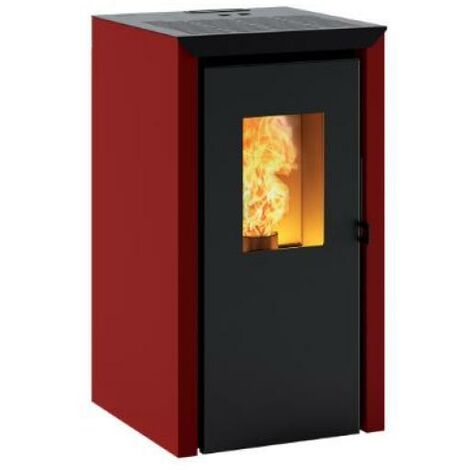 ASPIRACENERE ELETTRICO RIBIMEX MODELLO MINICEN A BIDONE PER STUFE A PELLET  E CAMINETTI NERO/ROSSO 800