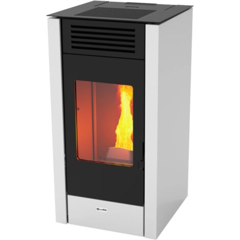 stufa a pellet canadian stove "nevada 12" bianco 10,6 kw