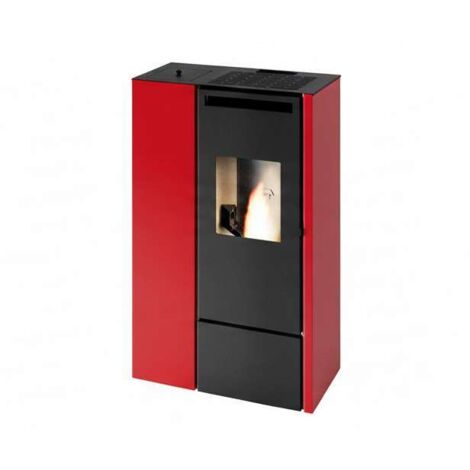 Stufa a pellet canalizzata slim Pia Can Up da 11 kw rossa