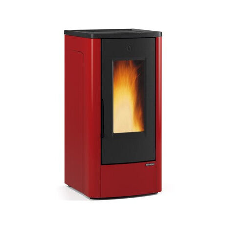 Stufa a pellet con struttura in acciaio e top in ghisa 10 kw Dahiana Plus Bordeaux VFS Nordica Extraflame