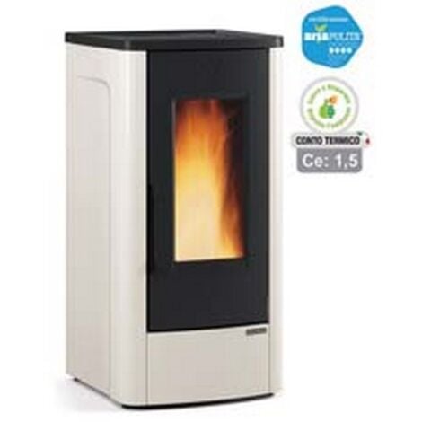 STUFA A PELLET DAHIANA PLUS CANALIZZATA 10 KW AVORIO (CONTO TERMICO) - MISURE CM.52,5X60,2X108H. - PESO KG.160