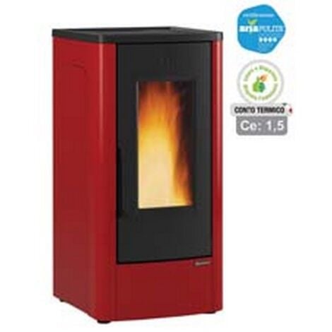 STUFA A PELLET DAHIANA PLUS CANALIZZATA 10KW BORDEAUX (CONTO TERMICO) - MISURE CM.52,5X60,2X108H. - PESO KG.160