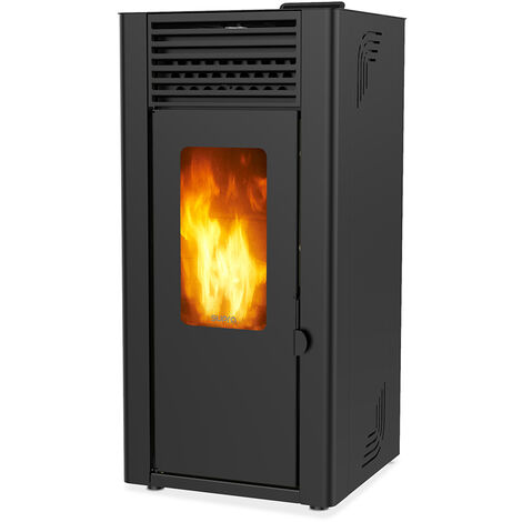 Stufa a pellet di legno nero da 11,9kw - orphee 12 noir - supra