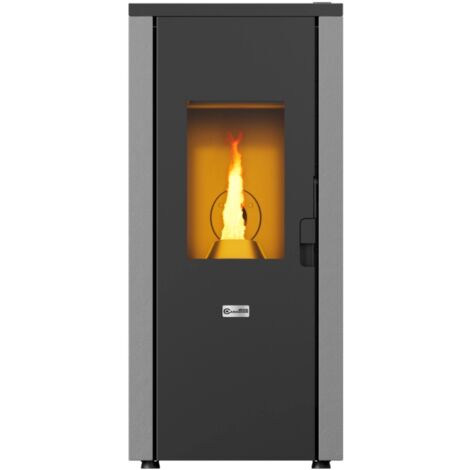 stufa a pellet ermetica canadian stove "design evo" grigio 8,3 kw