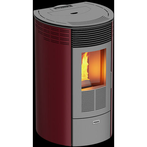 Stufa a Pellet FOCO Bianco - Sfera Basic 10 - Classe Energetica A+ - Design Moderno - Ventilazione Frontale