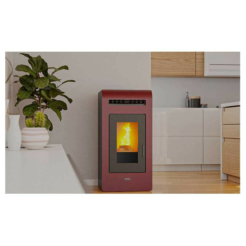 Image of Stufa a Pellet FOCO Bordeaux - Mod. Cayenne 10 - Classe Energetica A+ - Cassetto Cenere Spazioso e Rimovibile