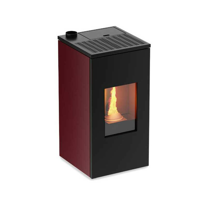 Image of Foco - Stufa a Pellet Bordeaux - Modello futura 9 - Ad Alta Efficienza - Classe Energetica a++ - Stile Moderno - Dim. compatta