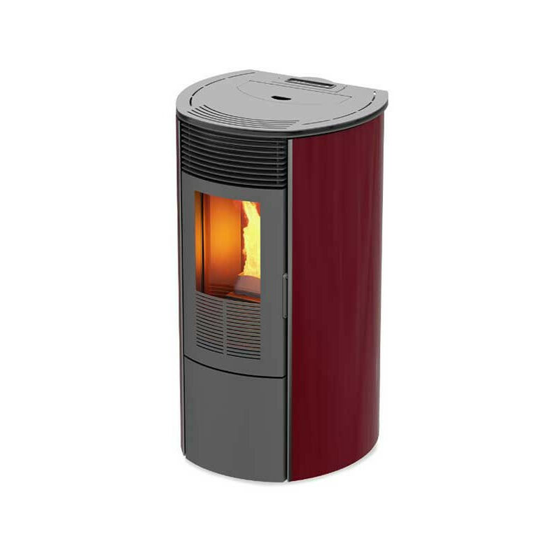 Image of Foco - Stufa a Pellet Bordeaux - Sfera Glass 12 - Predisp. wi-fi - Classe Energetica a+ - Fianchi In Vetro e Display lcd