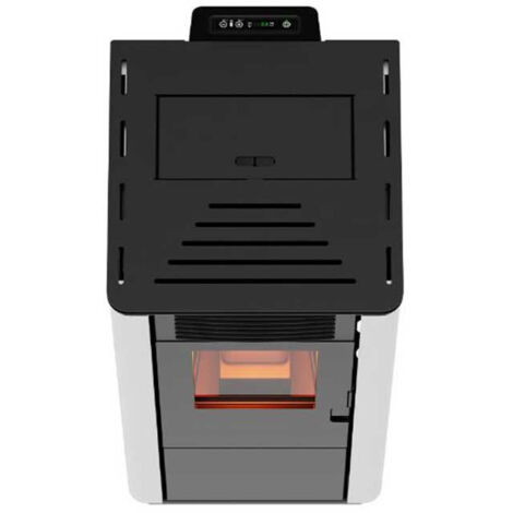 Stufa a Pellet FOCO Bordeaux - Basic Steel 12 - Classe Energetica A+ - Stile Minimale - Ventilazione Frontale