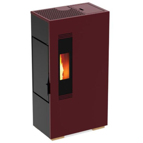 Stufa a Pellet FOCO Bordeaux Mini 5.S Vetro Frontale Classe Energetica A+ Stile Minimale Dim. Compatt