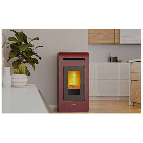 Stufa a Pellet FOCO Bordeaux - Mod. Cayenne 16 - Classe Energetica A++ - Cassetto Cenere Spazioso e Rimovibile