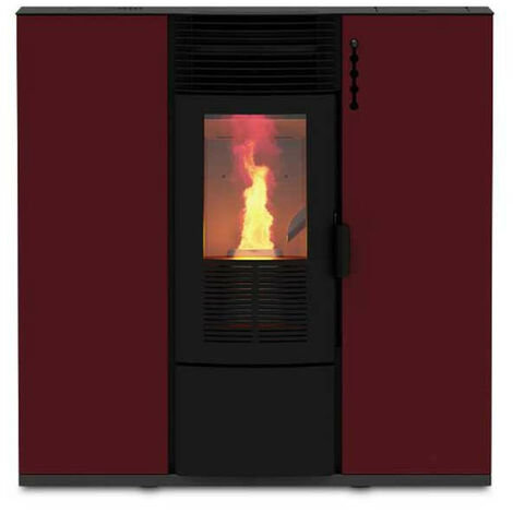Stufa a Pellet FOCO Bordeaux - Mod. SLIM 6 - Classe Energetica A+ - Salvaspazio - Installazione Filo Muro