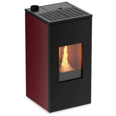 Stufa a Pellet FOCO Bordeaux - Modello FUTURA 11 - Ad Alta Efficienza - Classe Energetica A++ - Stile Moderno - Dim. compatta