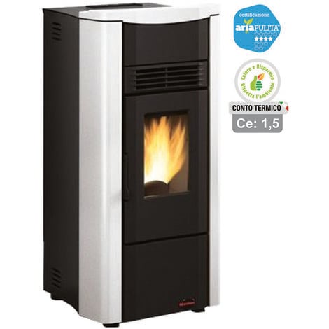 Stufa a pellet giusy evo 2.0 7 kw bianca (conto termico) - misure cm.49,8x50,4x102,20h. - peso kg.83