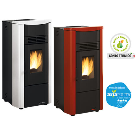 Stufa a pellet Giusy Evo 2.0 Bordeaux – 7 kW – La Nordica – Riscaldamento efficiente per ambienti fino a 201 m³