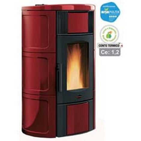 Stufa a pellet Iside Idro 18,8 kW bordeaux - conto termico - 69x62,7x119,7 cm