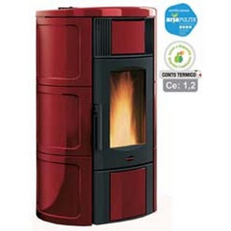 STUFA A PELLET ISIDE IDRO 18,8 KW BORDEAUX (CONTO TERMICO) - MISURE CM.69X62,7X119,7H. - PESO KG.255