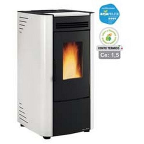 STUFA A PELLET KETTY EVO 2.0 6,5 KW BIANCA (CONTO TERMICO) - MISURE CM.45,6X50,7X88,4H. - PESO KG.69