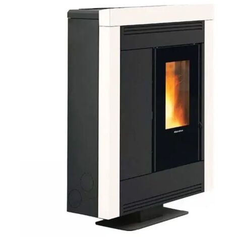 stufa a pellet  la nordica + extraflame "souvenir steel evo" bianco 10 kw