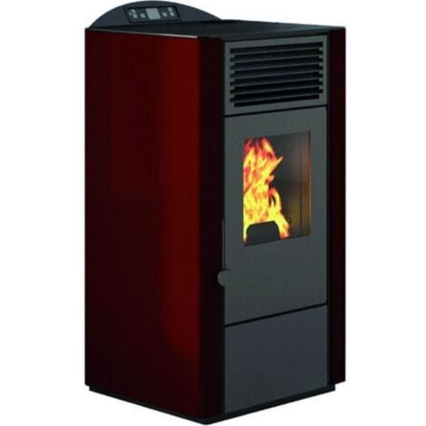 Stufa a pellet lory 9 kw rosso scarico poster.super.con telecomando - eva calor