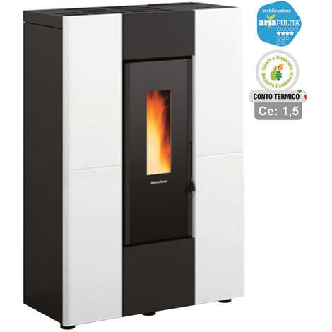 La Nordica Extraflame Stufa a Pellet Marilena Plus 5.0 1287300 Bianca  Canalizzata Ventilata 8 kw - PRONTA CONSEGNA