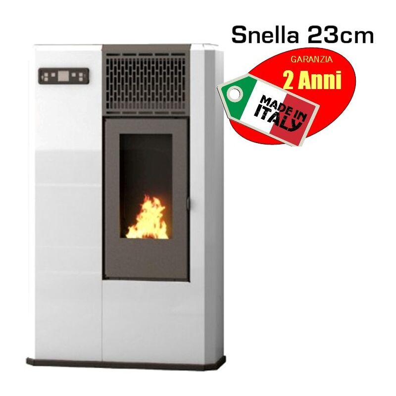 Stufa a Pellet MIRTA 7,5 Kw SLIM 23 CM COLORE BIANCO - SNELLA consegna