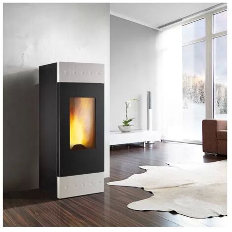 Stufa a pellet 9,01 kW Queen Slim 10 Canalizzata Bordeaux