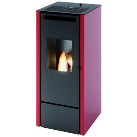 stufa a pellet punto fuoco "cinzia" rosso 10 kw