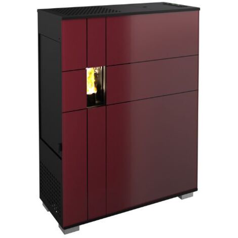 Stufa a pellet slim bordeaux Split 5 da 5,10 kw
