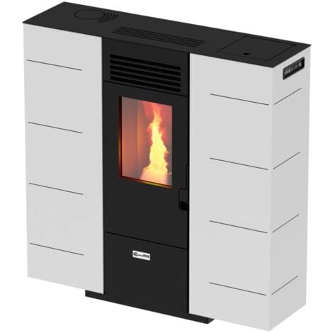 stufa a pellet slim canadian stove "slim 6" bianco 6,14 kw