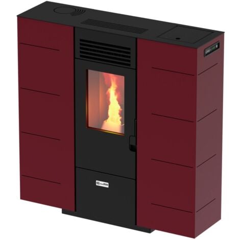stufa a pellet slim canadian stove "slim 6" bordeaux 6,14 kw