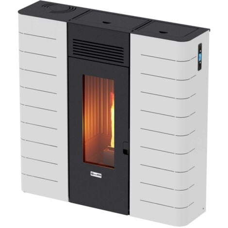 stufa a pellet slim canalizzata canadian stove "slim 12c" bianco 11,14 kw