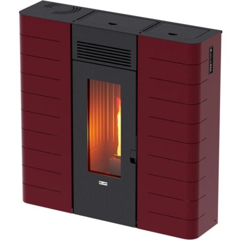 stufa a pellet slim canalizzata canadian stove "slim 12c" bordeaux 11,14 kw