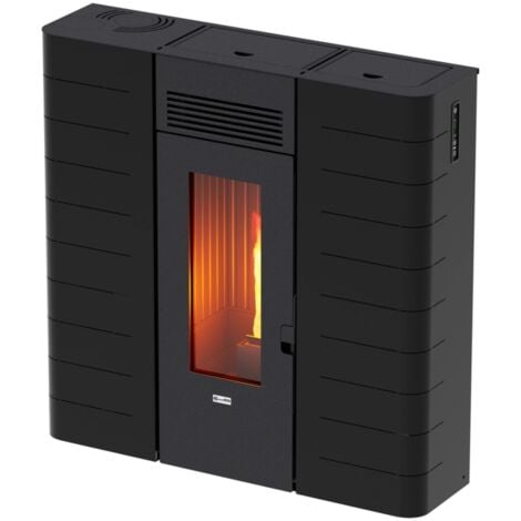 stufa a pellet slim canalizzata canadian stove "slim 12c" nero 11,14 kw