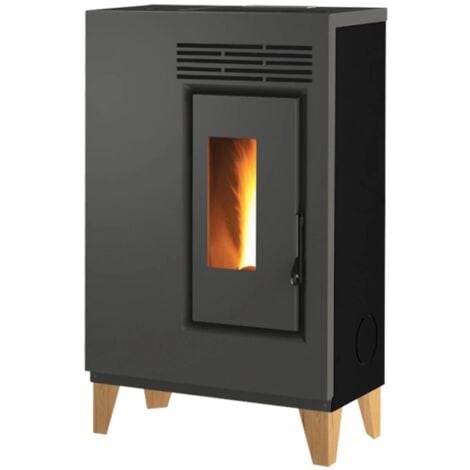 stufa a pellet slim caris "fiore" con piedini nero 5,0 kw