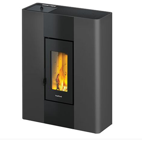 stufa a pellet slim ermetica freepoint "roxy" bordeaux 7 kw