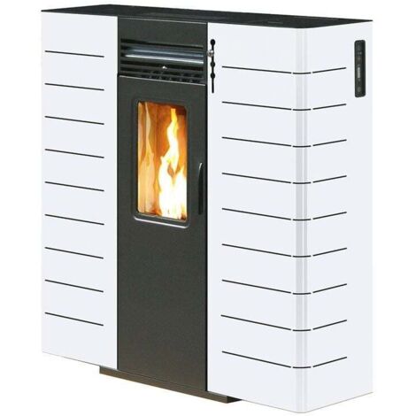 STUFA A PELLET SLIM KW 10 CANALIZZATA COLORE BORDEAUX O BIANCA