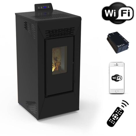 Stufa a pellet wifi Courmayeur 8,74 kw - Nero