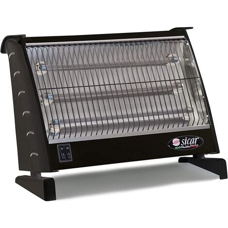 STUFA AL QUARZO 3 ELEMENTI 1800W NERA SICAR