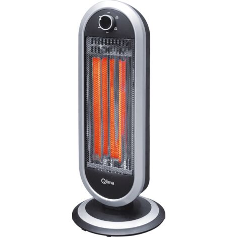 Stufa Alogena 900W 3 Elementi Qlima EIH 2009 Oscillante Nero