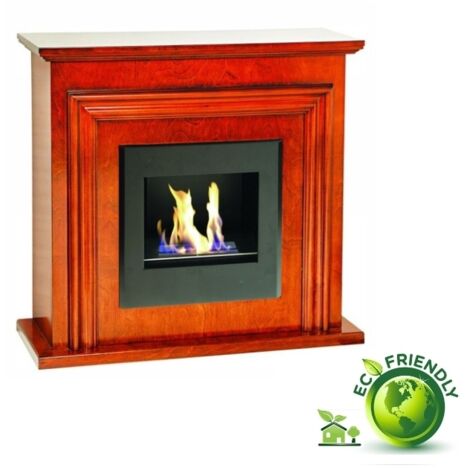 Stufa/Camino/Caminetto ecologico a bioetanolo rivestito in legno - Kamin