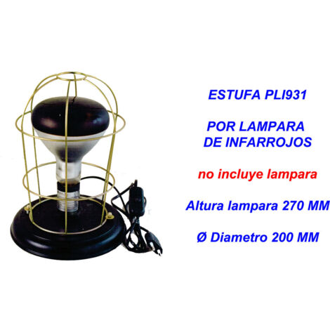 Stufa con lampada a infrarossi senza lampada inclusa