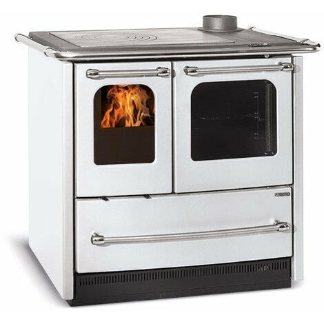 Stufa Cucina a legna in acciaio porcellanato con forno Easy Evo 2.0 - White