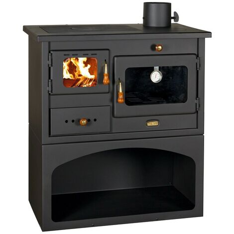 Stufa cucina a legna modello prity mia c/forno nera 75x45x80 - Salone