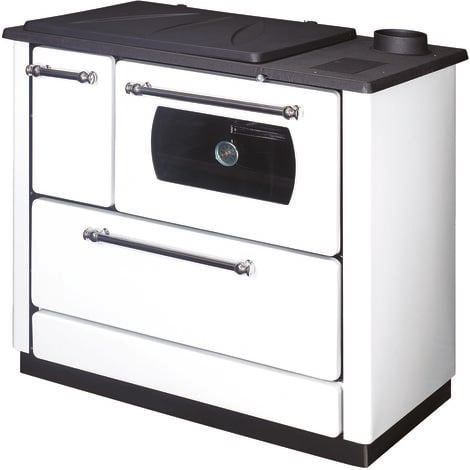 SALONE SRL STUFA CUCINA ALEGNA CON FORNO 9KW POPULAR BIANCA 90x58xH90 cm